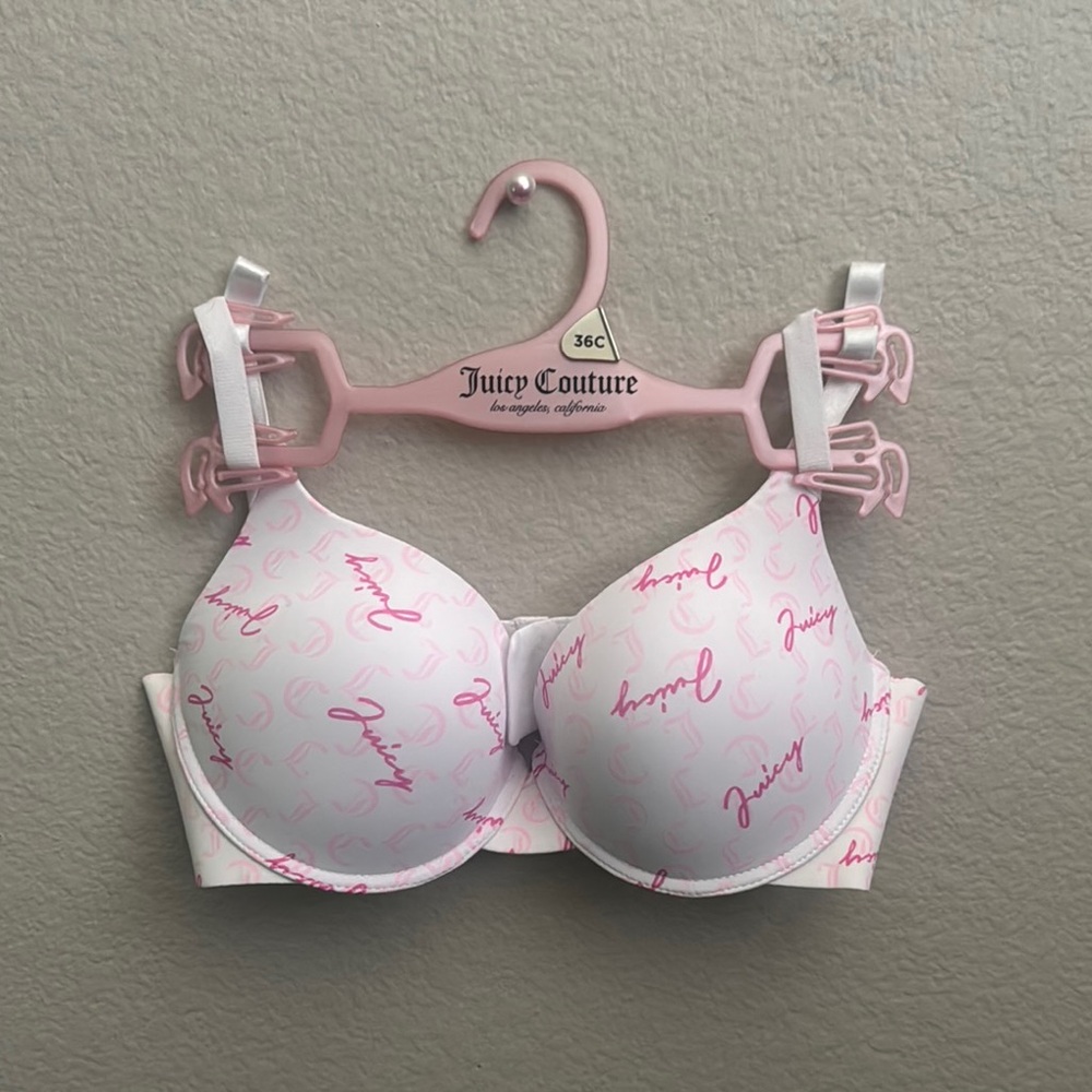 Juicy Couture Pink and White Flamingo Print Bra